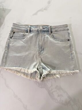 American Eagle Outfitters Light Blue Frayed Hem Denim Shorts Sz 10